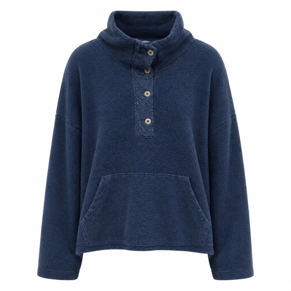 REI Co-op Wallace Lake Fleece Pullover Sweater Navy Blue Mock Neck Women's M